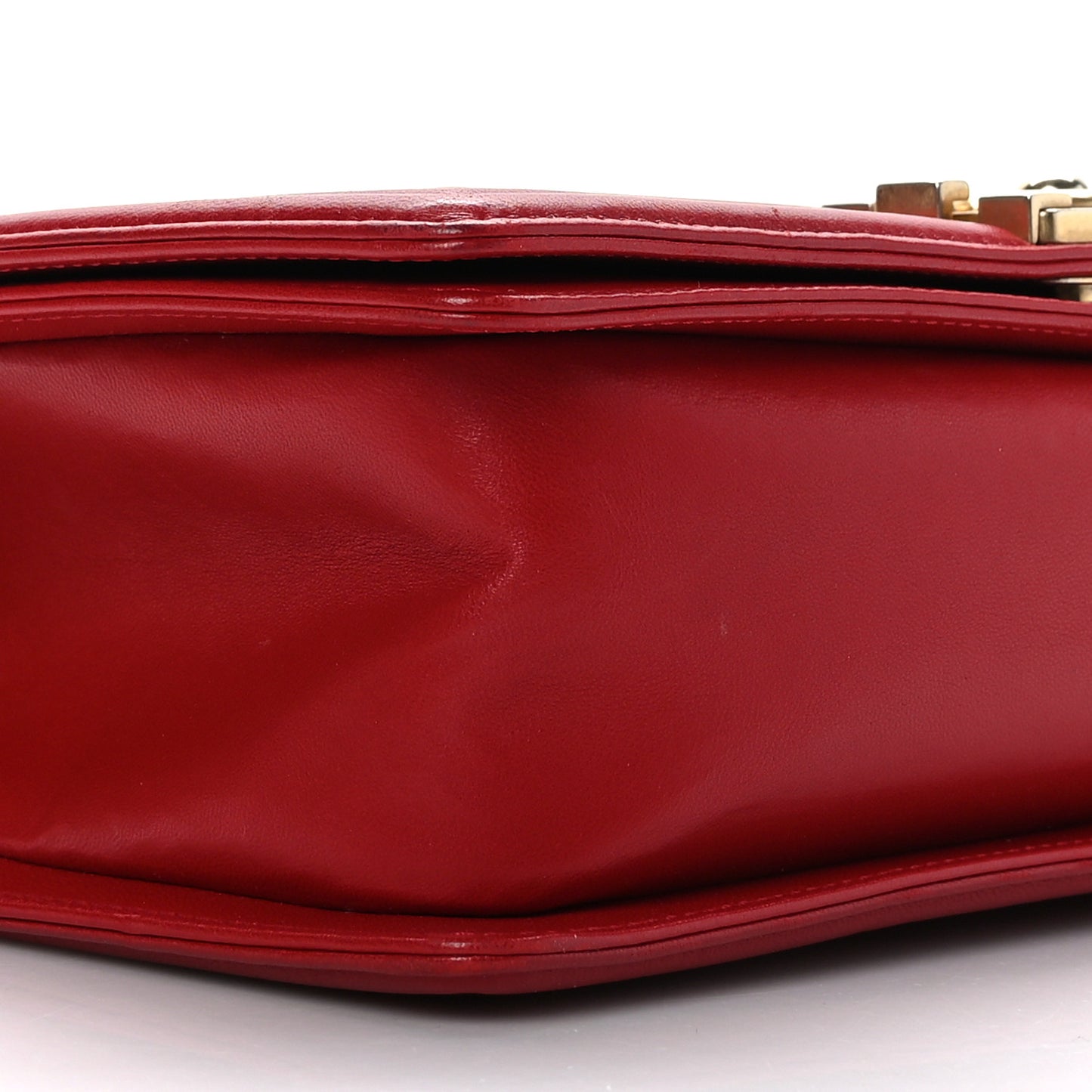 Lambskin Quilted Medium Boy Flap Red
