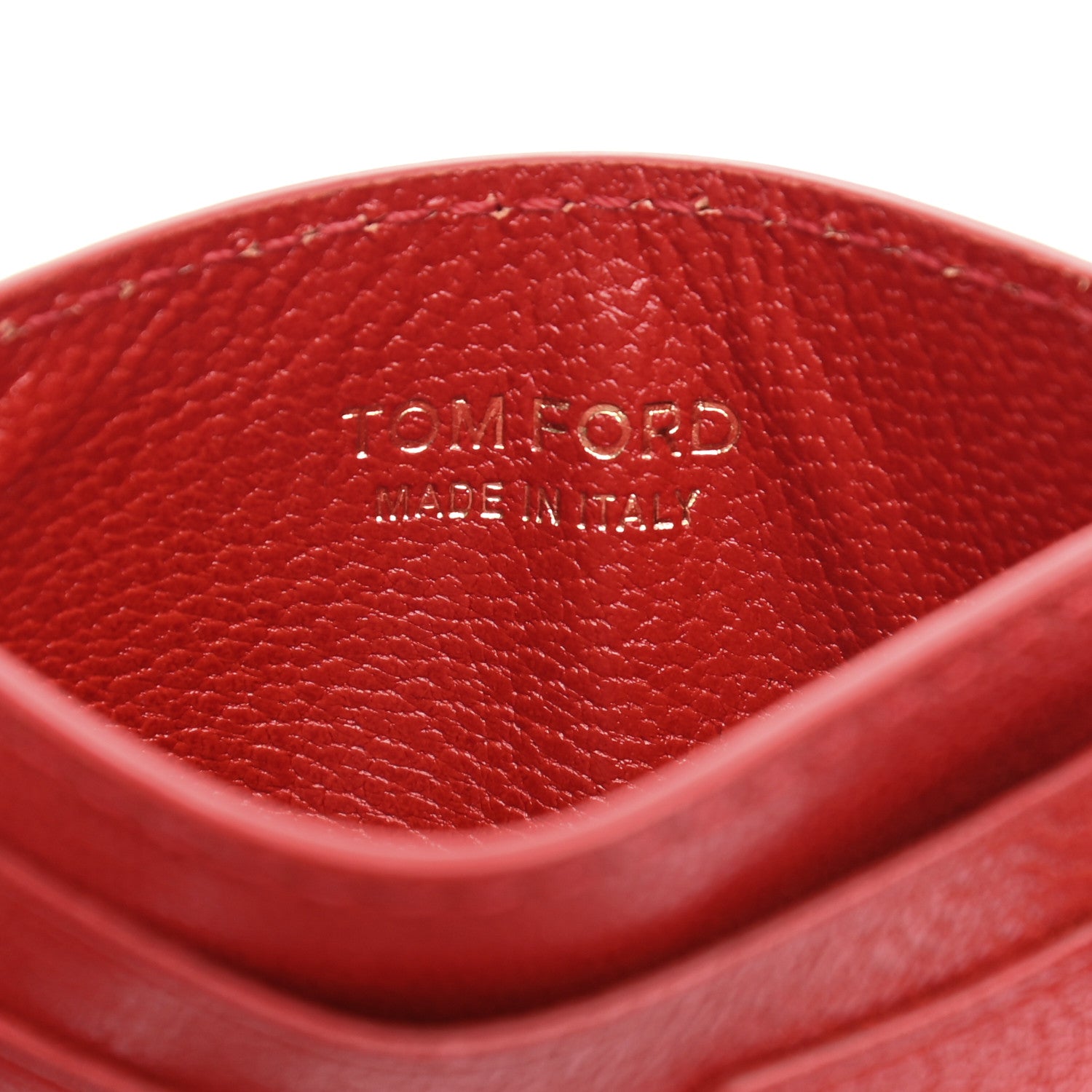 Tom Ford Grained Calfskin Card Holder Red 6 of 6