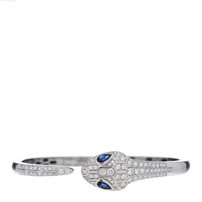 Bulgari 18K White Gold Diamond Blue Sapphire Serpent Bracelet S 2 of 10