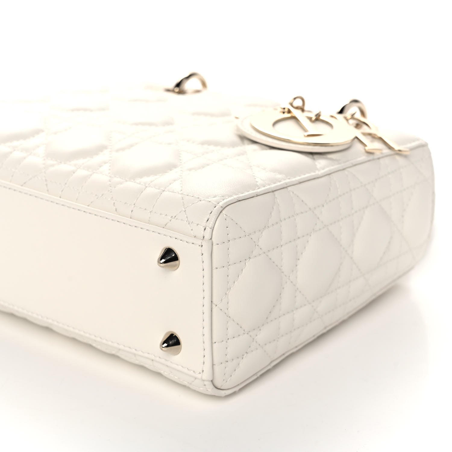 Christian Dior Lambskin Cannage Small Lady Dior White 9 of 10