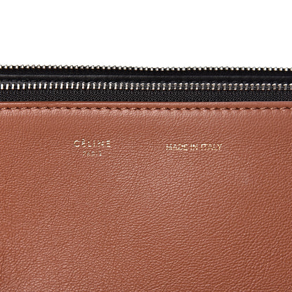 Celine Calfskin Suede Tri-Color Double Zip Trapeze Peach 6 of 12
