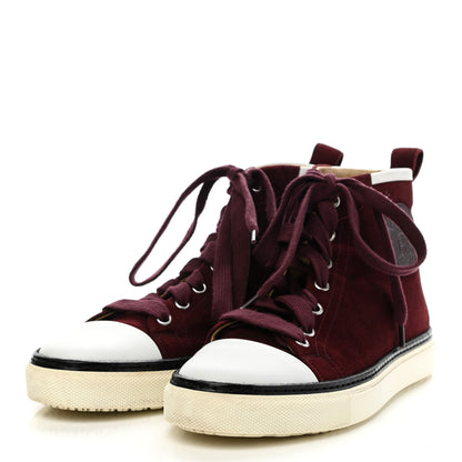 Hermes Suede Jimmy High Top Sneakers 36 Bordeaux 3 of 7