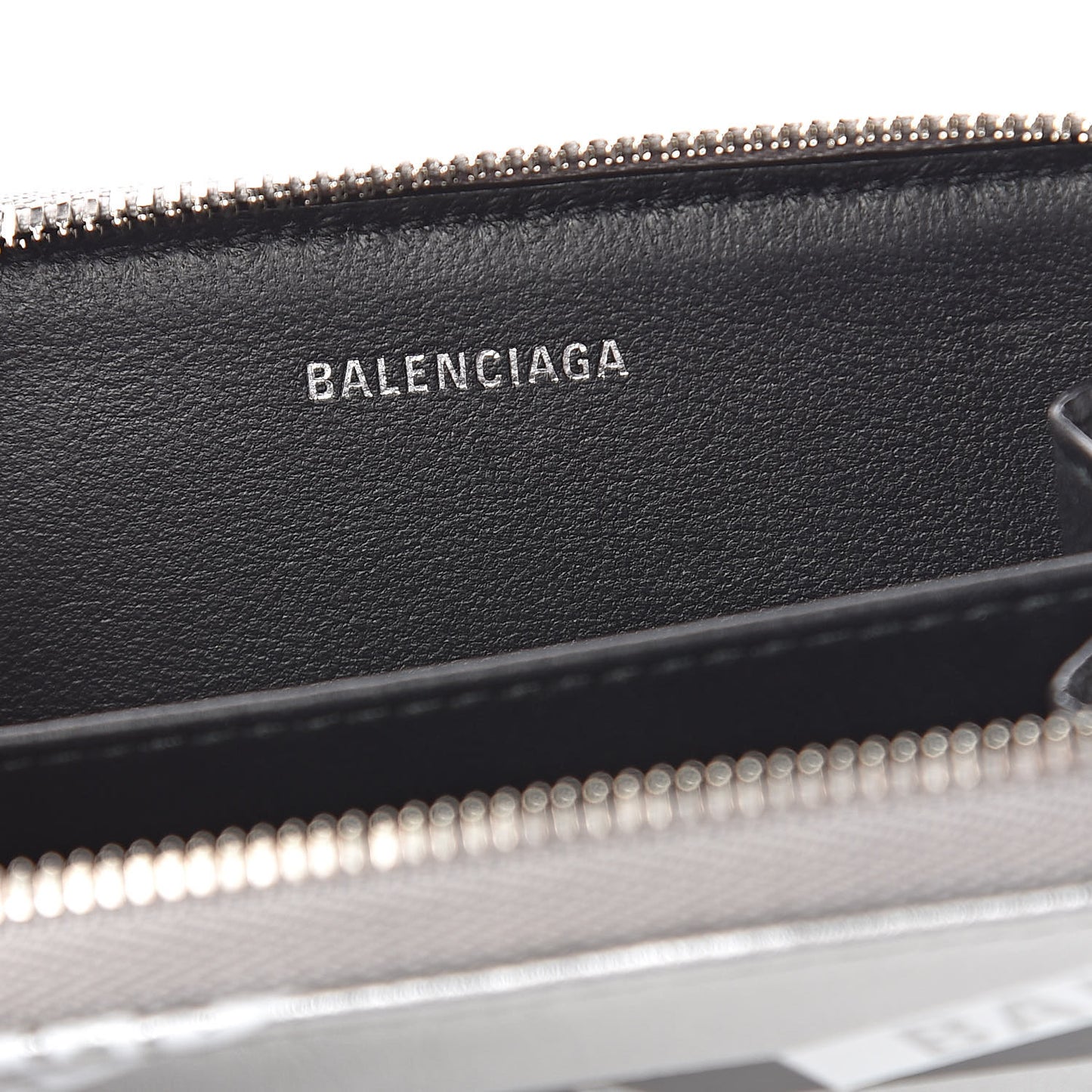 Metallic Calfskin Losange Monogram Everyday Zip Around Card Case Silver Black White