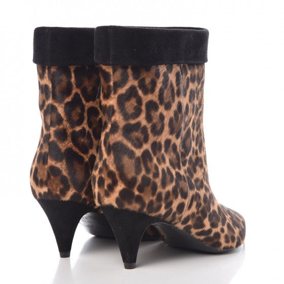 Pony Hair Leopard Printed Charlotte Booties 37 Naturale