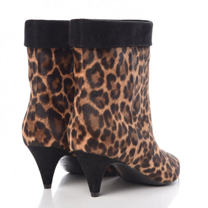 Saint Laurent Pony Hair Leopard Printed Charlotte Booties 37 Naturale 4 of 8