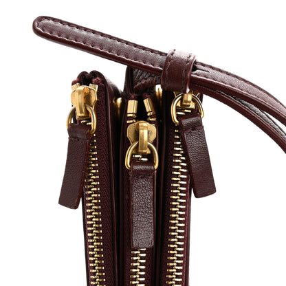Celine Lambskin Small Trio Crossbody Bag Burgundy 11 of 14