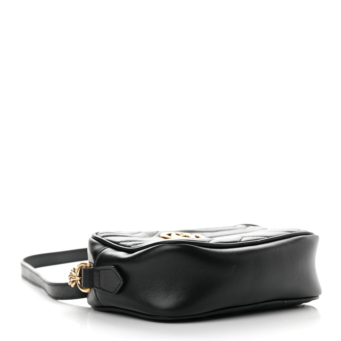Calfskin Matelasse Mini GG Marmont Chain Shoulder Bag Black