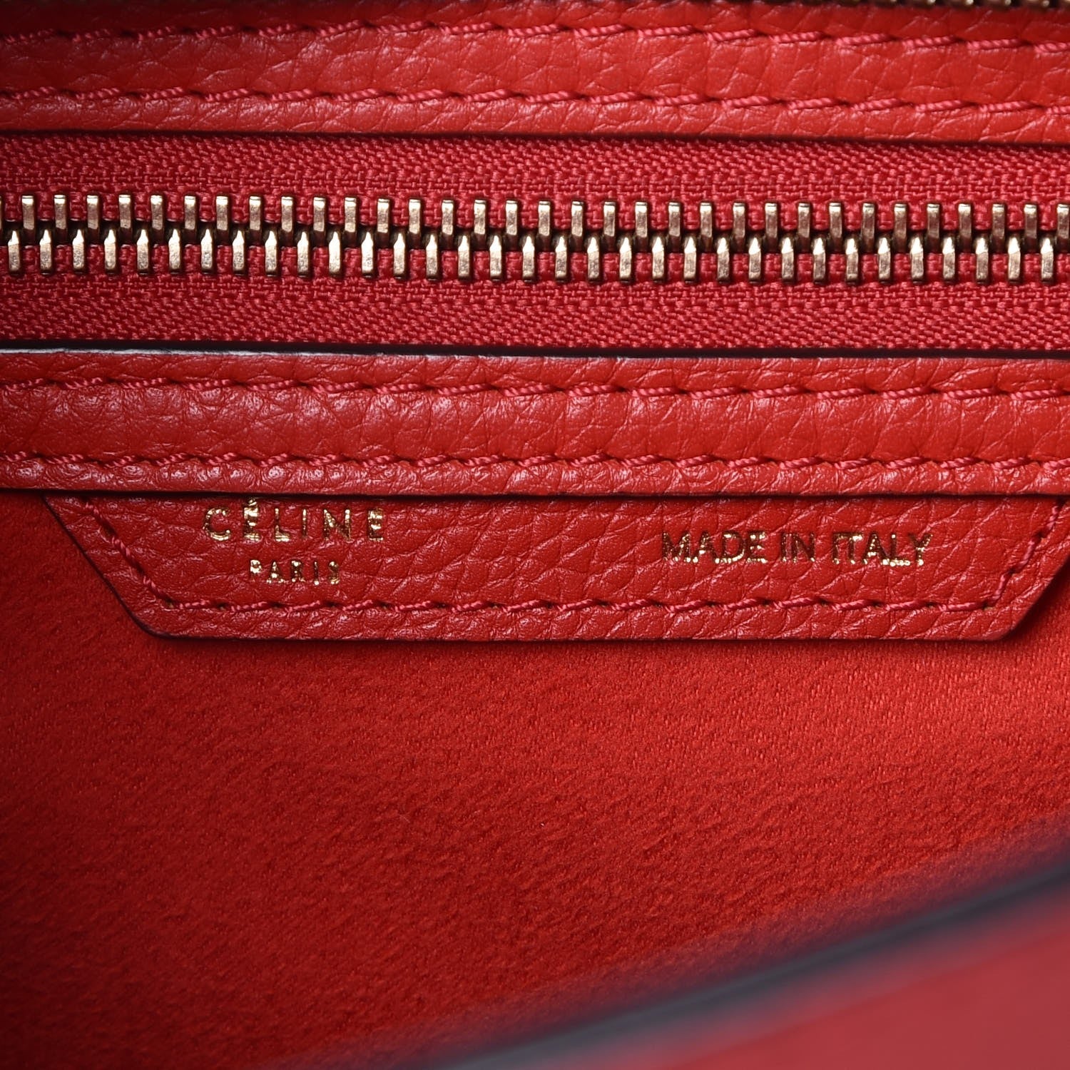 Celine Baby Grained Calfskin Micro Luggage Red 6 of 6