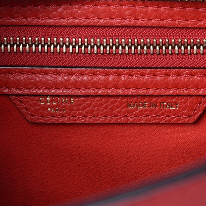 Celine Baby Grained Calfskin Micro Luggage Red 6 of 6