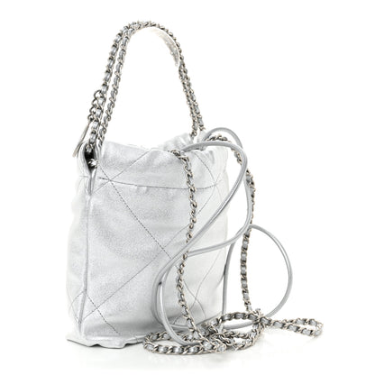 Chanel Metallic Lambskin Quilted Mini Chanel 22 Silvery 3 of 10