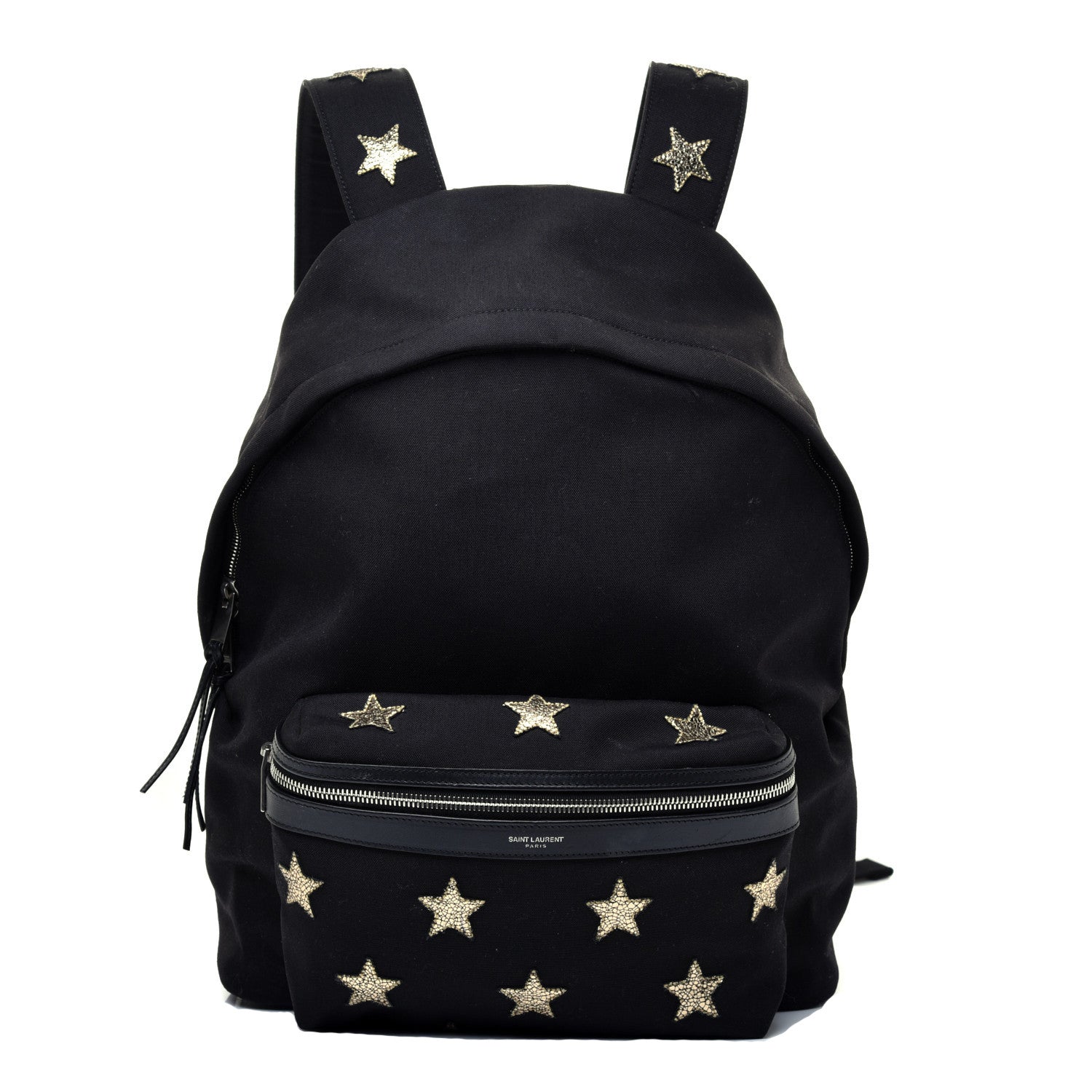 Saint Laurent Canvas Star Patch City Backpack Black 1 of 10
