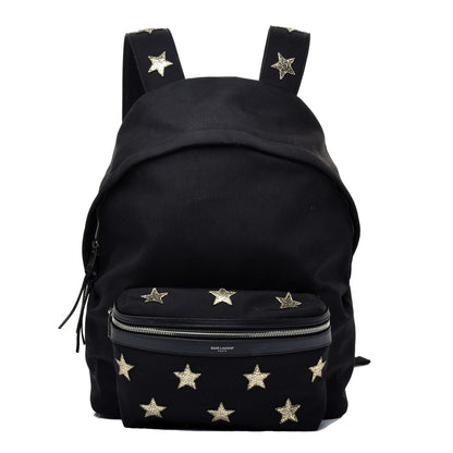 Saint Laurent Canvas Star Patch City Backpack Black 1 of 10