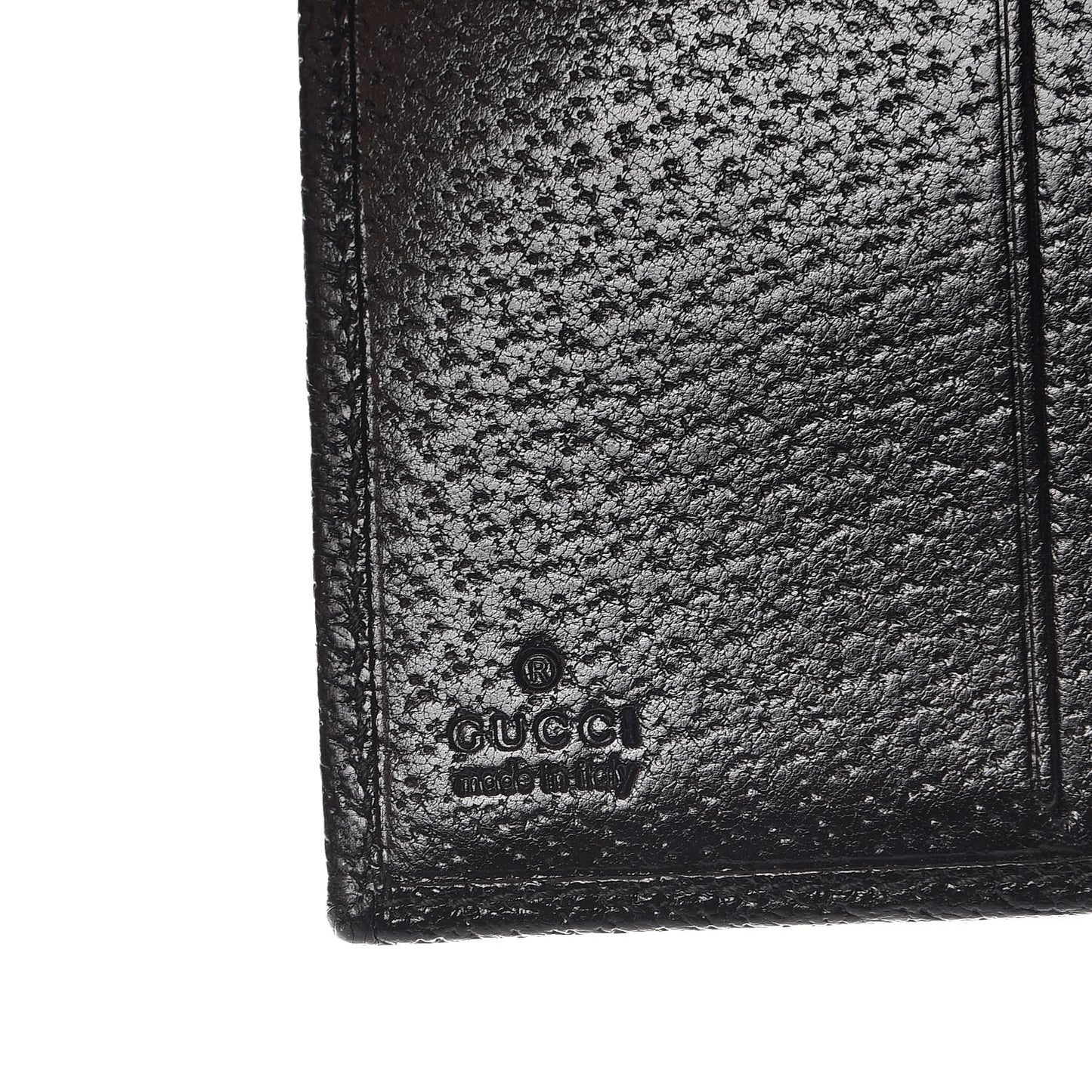 Monogram Textured Calfskin Metal Bar French Flap Wallet Black