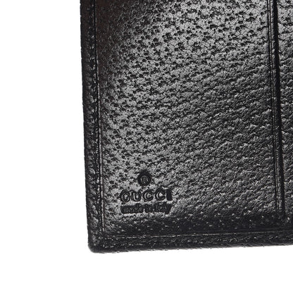 Gucci Monogram Textured Calfskin Metal Bar French Flap Wallet Black 6 of 7