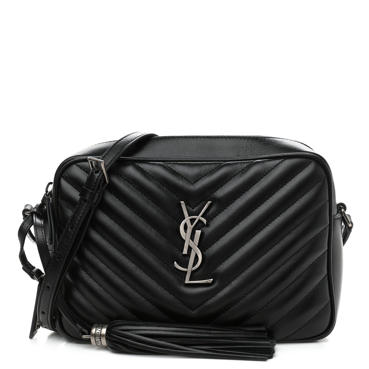 Calfskin Matelasse Monogram Lou Camera Bag Black