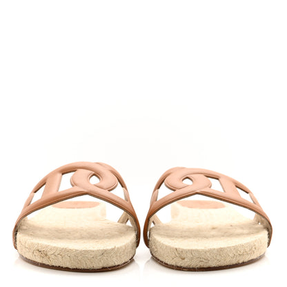 Hermes Nappa Famosa Espadrille Sandals 38 Naturel 2 of 7