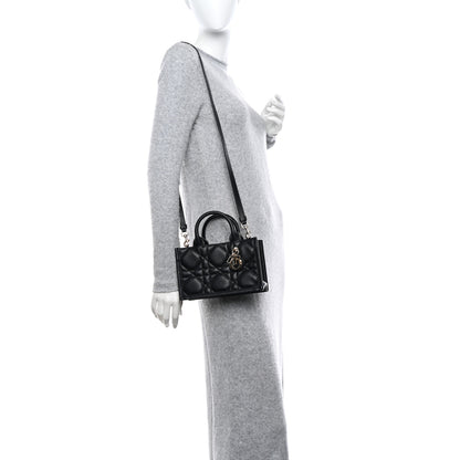 Christian Dior Calfksin Macrocannage Mini Book Tote Black 2 of 11
