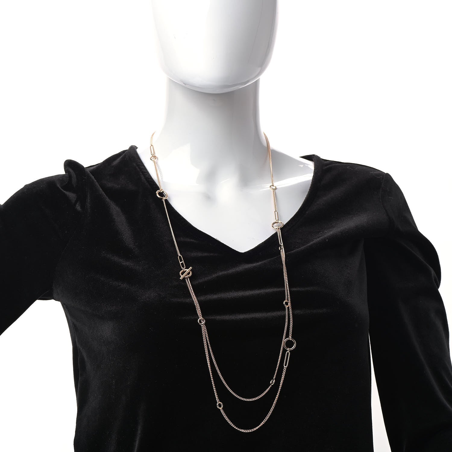 Hermes 18K Rose Gold Echappee Extra Long Necklace 2 of 5