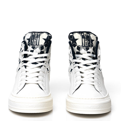 Christian Dior Canvas Embroidered Womens Walk'n' Dior Star High Top Sneakers 42 White Navy 2 of 8