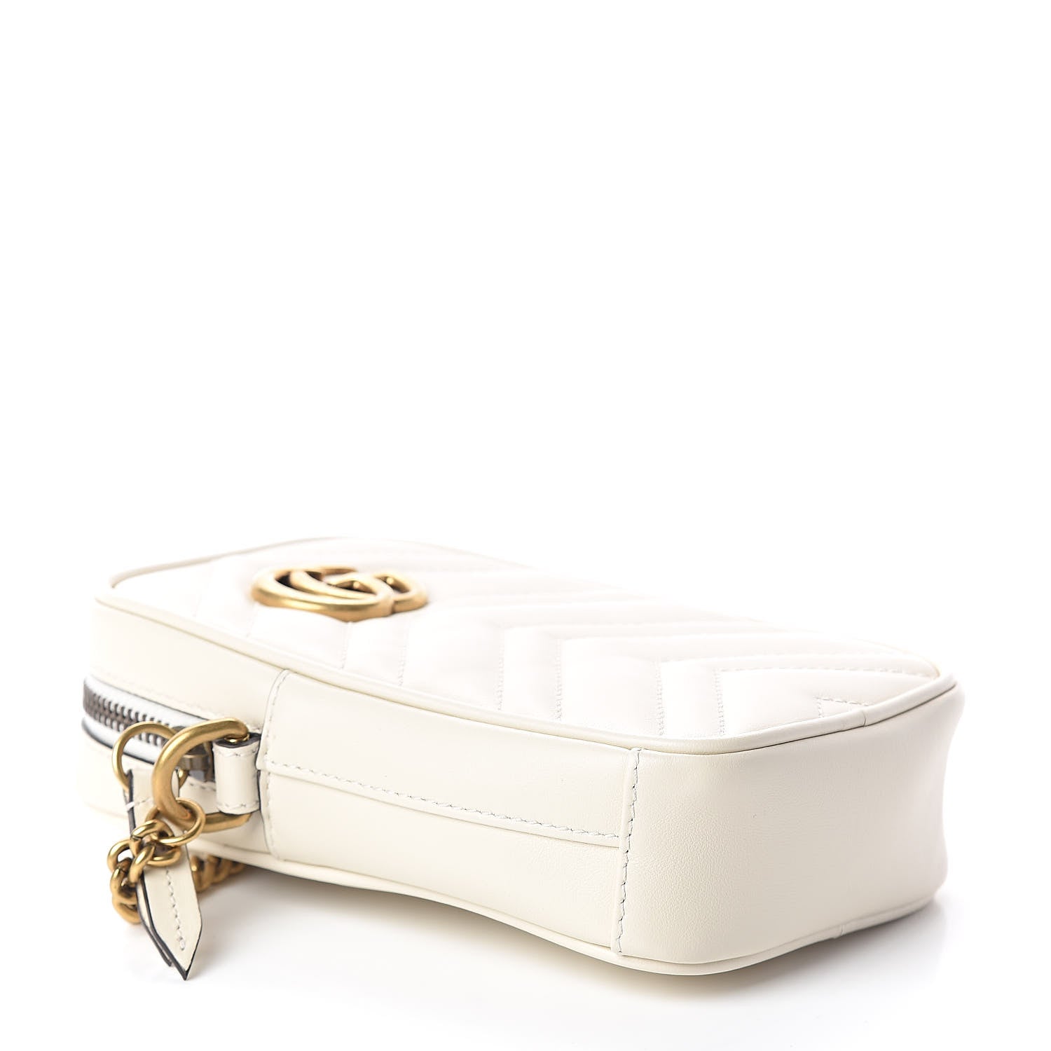 Gucci Calfskin Matelasse Mini GG Marmont Crossbody Bag White 4 of 8
