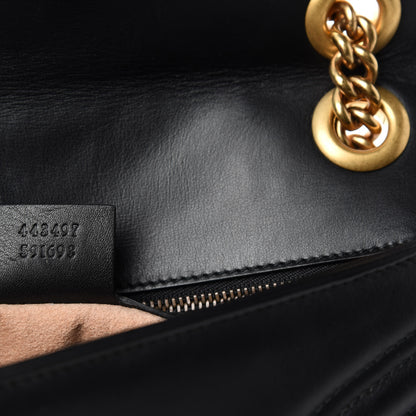 Gucci Calfskin Matelasse Small GG Marmont Shoulder Bag Black 10 of 11