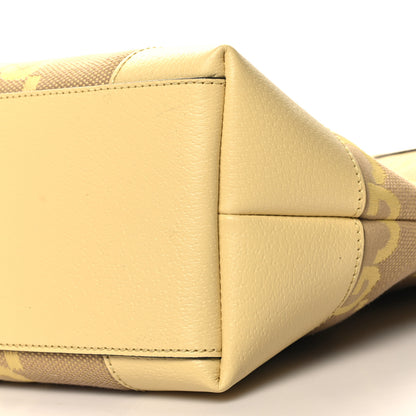 Gucci Monogram Jumbo GG Textured Dollar Calfskin Medium Ophidia Shopping Tote Camel Banana 10 of 10
