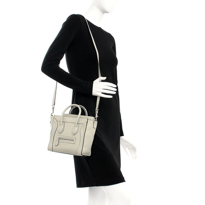 Celine Drummed Calfskin Nano Luggage Lune 2 of 15