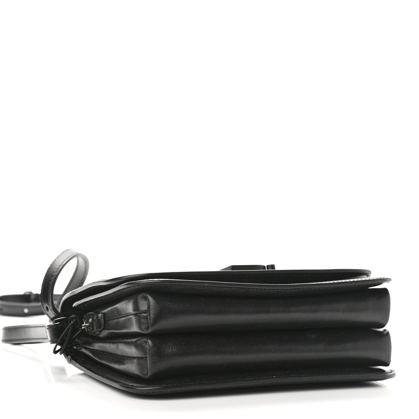 Shiny Box Calfskin Small B Bag Black