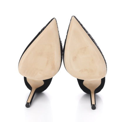 Jimmy Choo Velvet Glitter Love 100 Pumps 36.5 Black 5 of 9