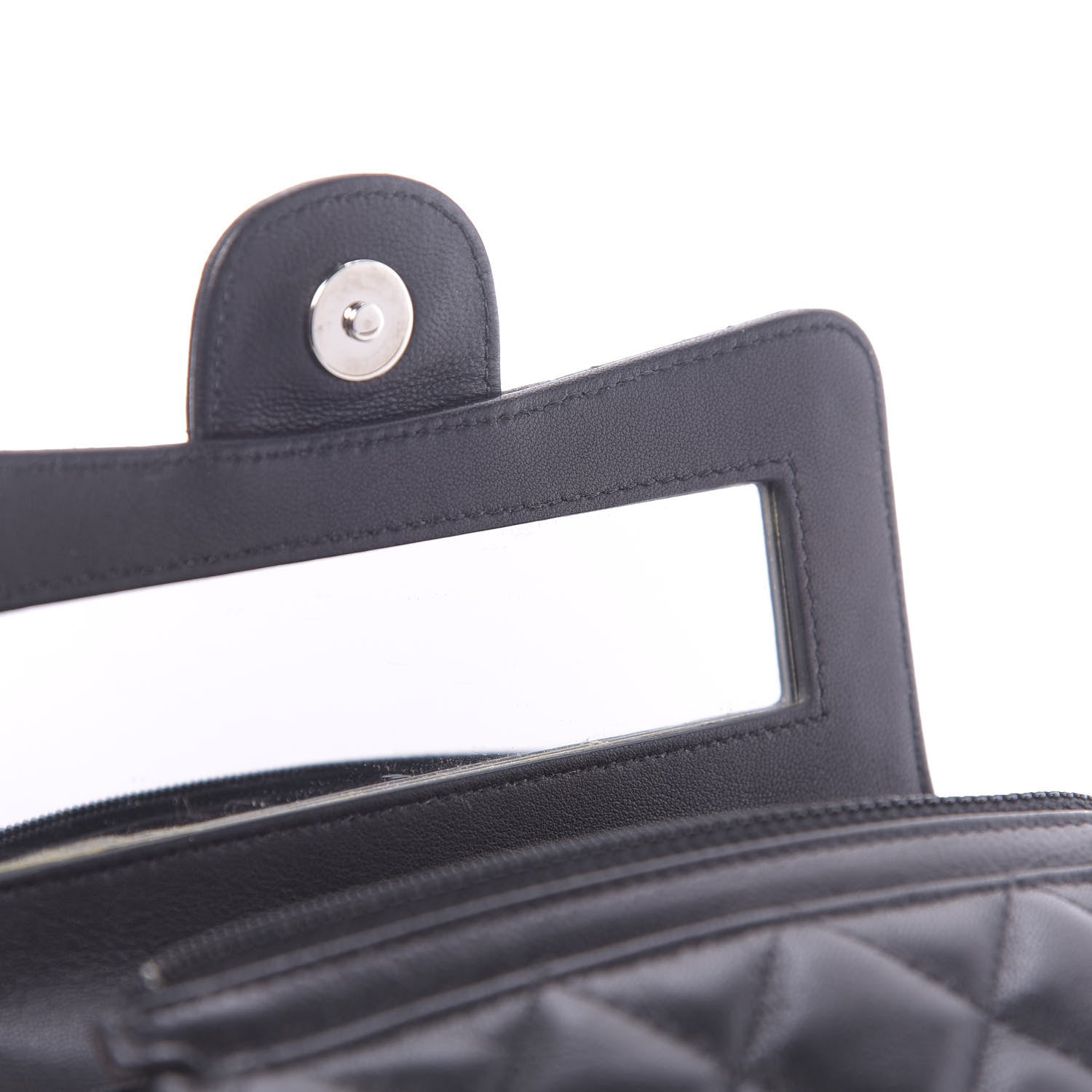 Chanel Lambskin Quilted Flap Cosmetic Case Black 8 of 11