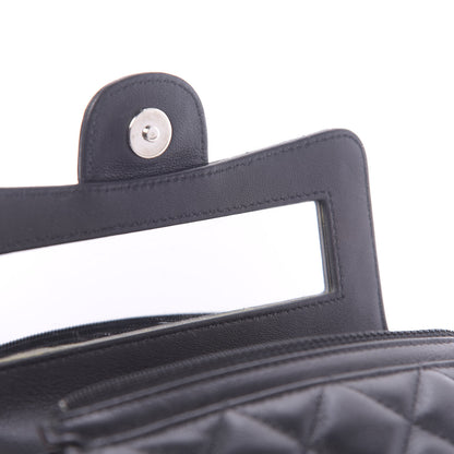 Chanel Lambskin Quilted Flap Cosmetic Case Black 8 of 11