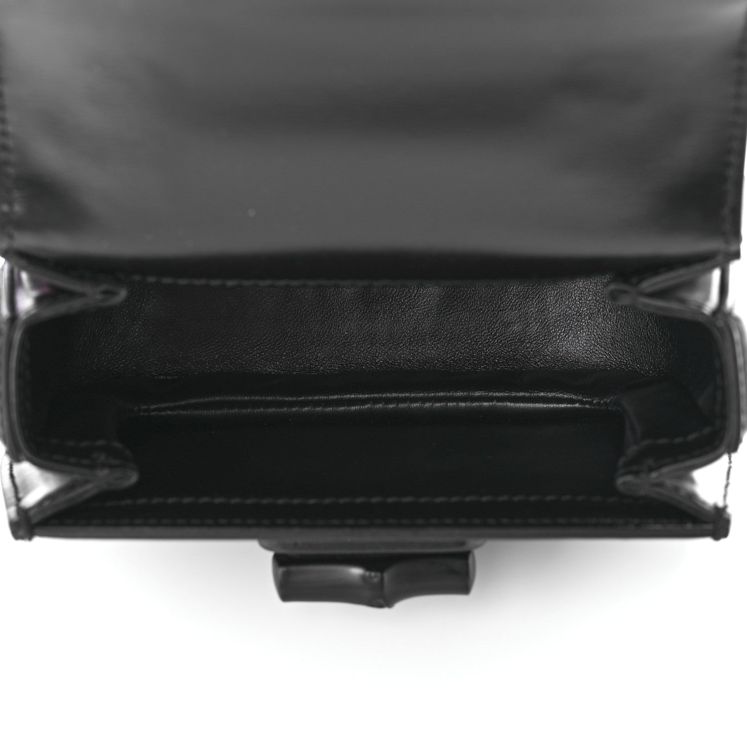 Gucci Boarded Dyana Lux Calfskin Web Monochrome Mini Bamboo 1947 Top Handle Bag Black 5 of 8