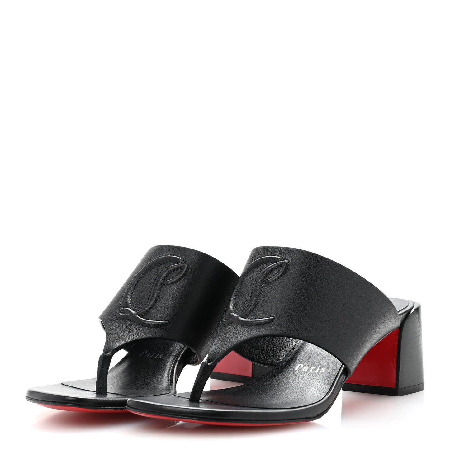 Calfskin CL Tongamule 55 Mule  35.5 Black