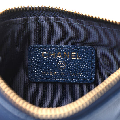 Chanel Caviar Quilted Small Cosmetic Case Navy 6 of 7
