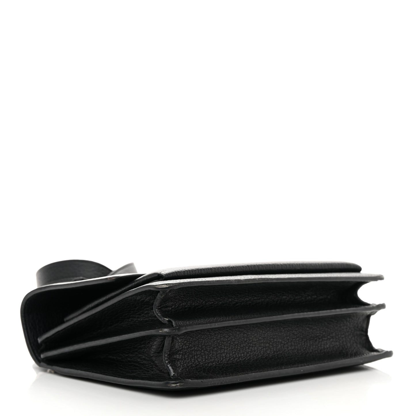 Grained Calfskin Medium Monogram Sunset Satchel Black