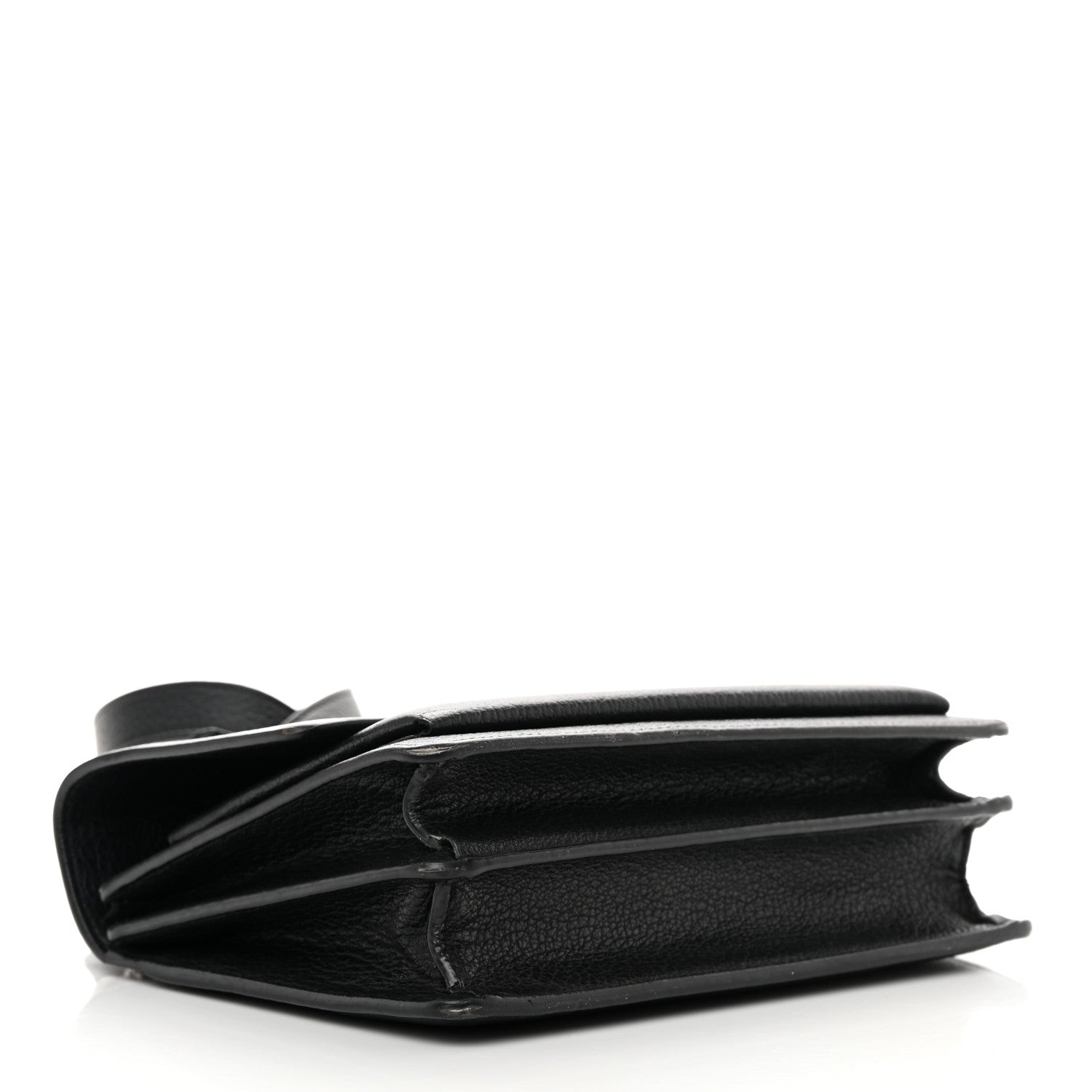 Saint Laurent Grained Calfskin Medium Monogram Sunset Satchel Black 4 of 21