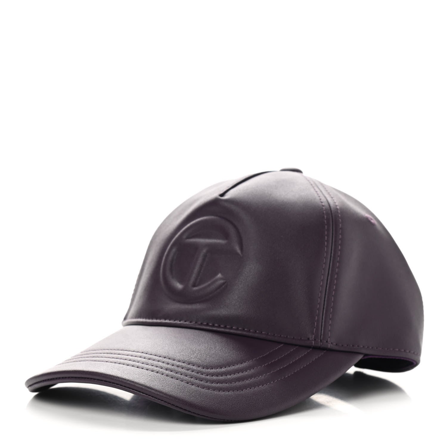 Telfar Vegan Leather Logo Embossed Hat Eggplant 1 of 8