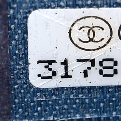Chanel Denim Quilted CC Pearl Crush Zip Card Holder On Chain Blue 6 of 7