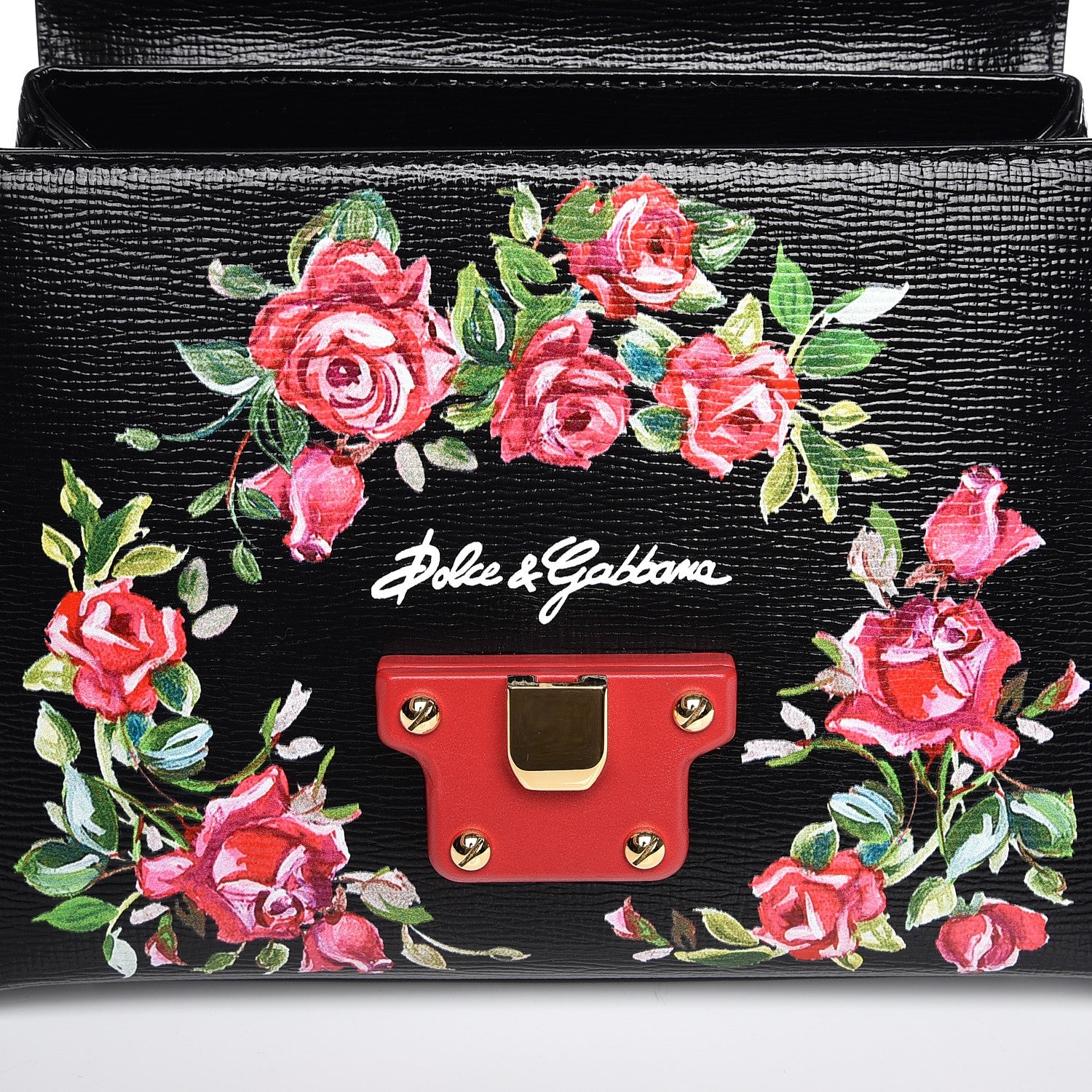 Dolce & Gabbana Grained Calfskin Printed Lucia Small Satchel Nero Black 12 of 12