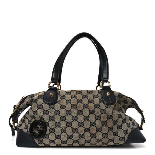 Gucci Monogram Brick Lane Small Boston Navy 1860661 – FASHIONPHILE