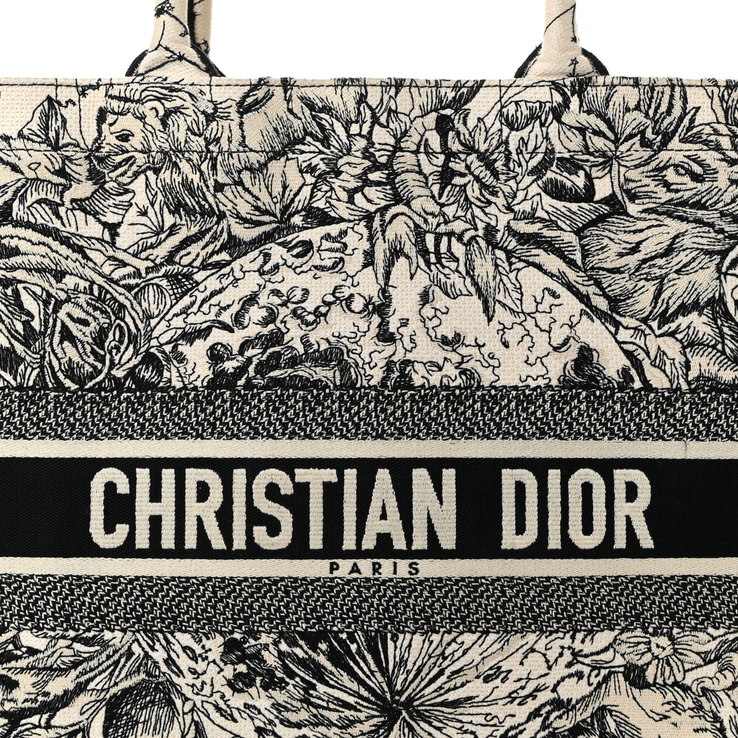 Christian Dior Canvas Embroidered Zodiac Book Tote Latte Multicolor 8 of 10