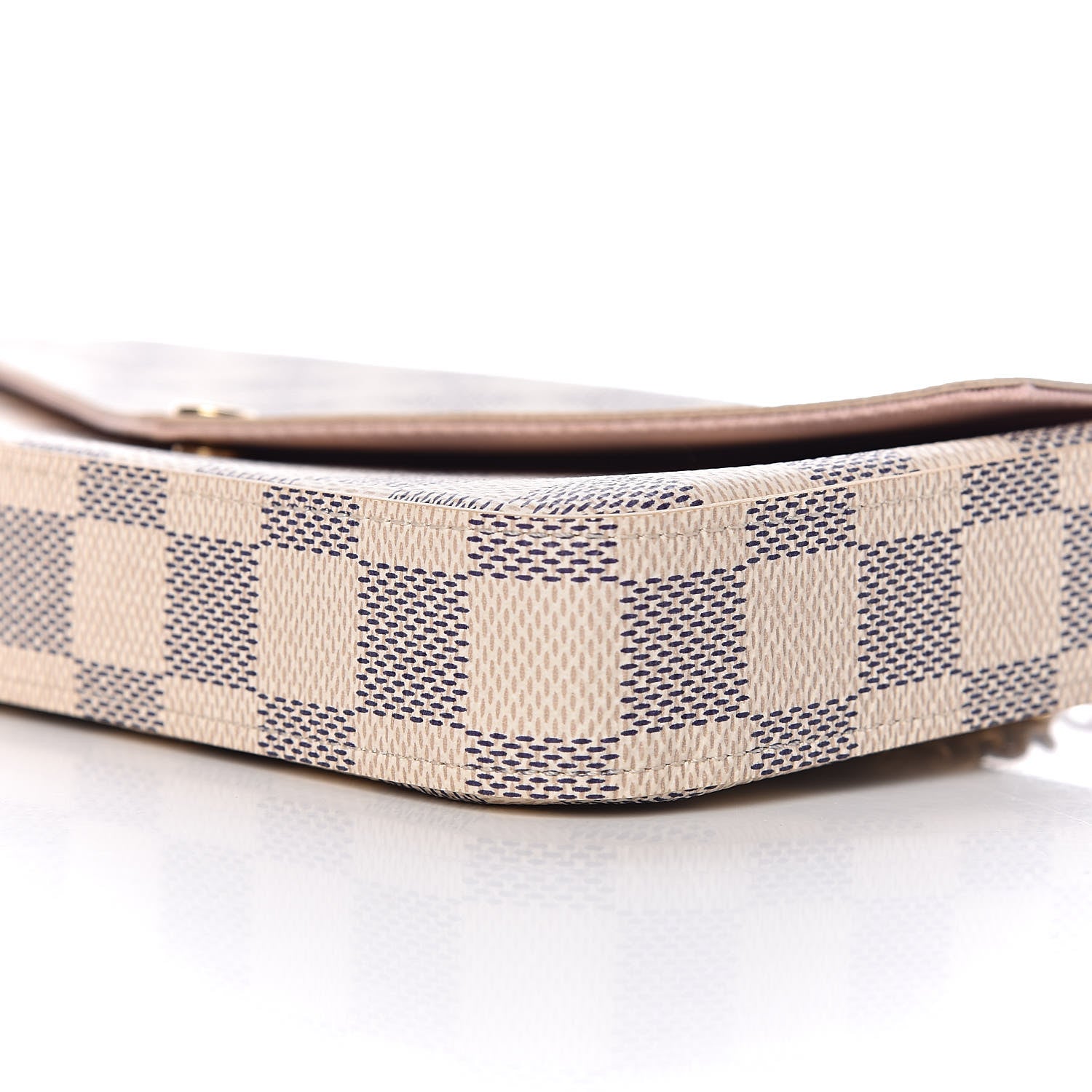 Louis Vuitton Damier Azur Pochette Felicie Chain Wallet Rose Ballerine 12 of 14