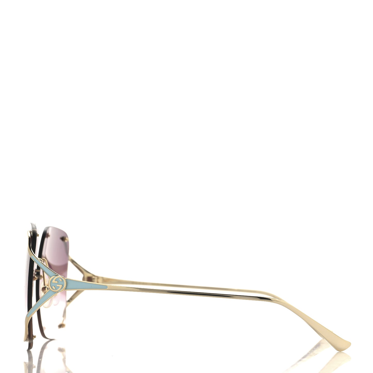 Metal Oversized Sunglasses GG0646S Gold Blue