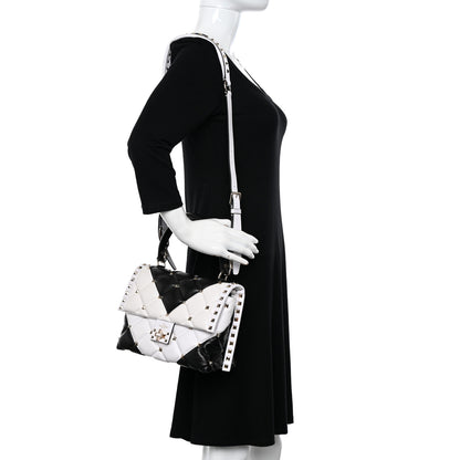 Valentino Garavani Nappa Medium Candystud Top Handle Bag White Black 2 of 14