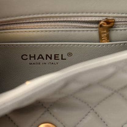 Chanel Lambskin Quilted Mini Pearl Crush Flap Light Grey 6 of 10