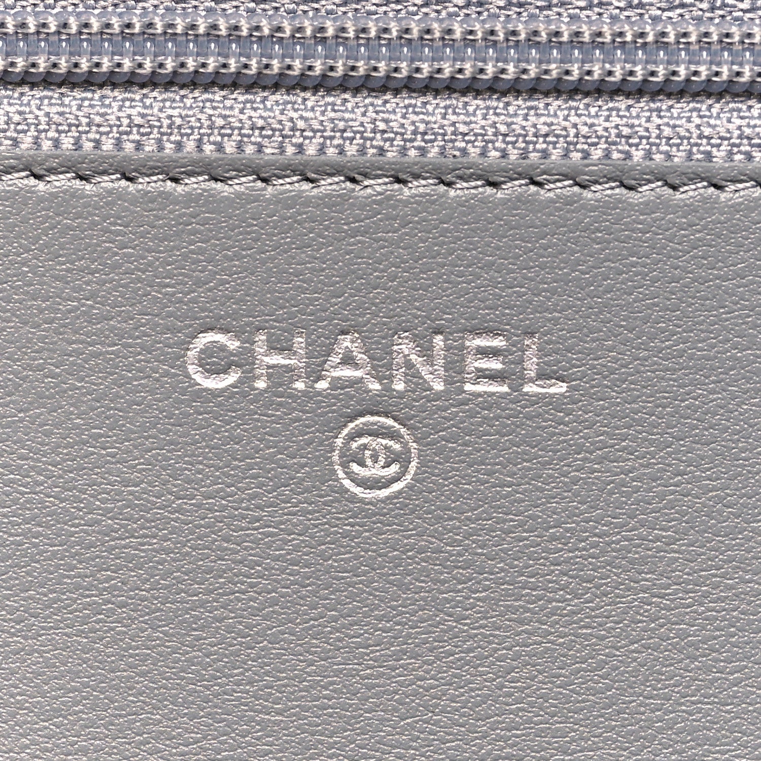 Chanel Caviar Chevron Quilted Boy Wallet On Chain WOC Grey 6 of 12