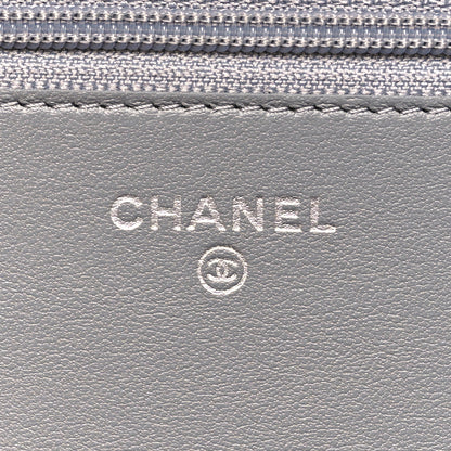 Chanel Caviar Chevron Quilted Boy Wallet On Chain WOC Grey 6 of 12