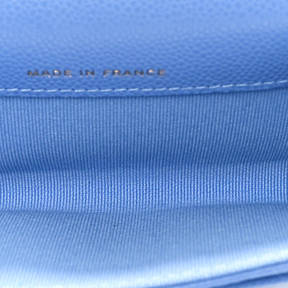 Chanel Caviar Quilted Flap Card Holder Wallet Blue 5 of 12