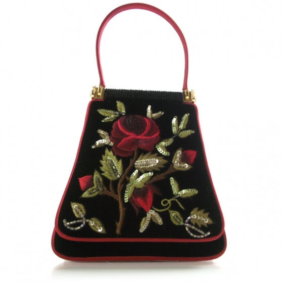 Velvet Embroidered Evening Bag
