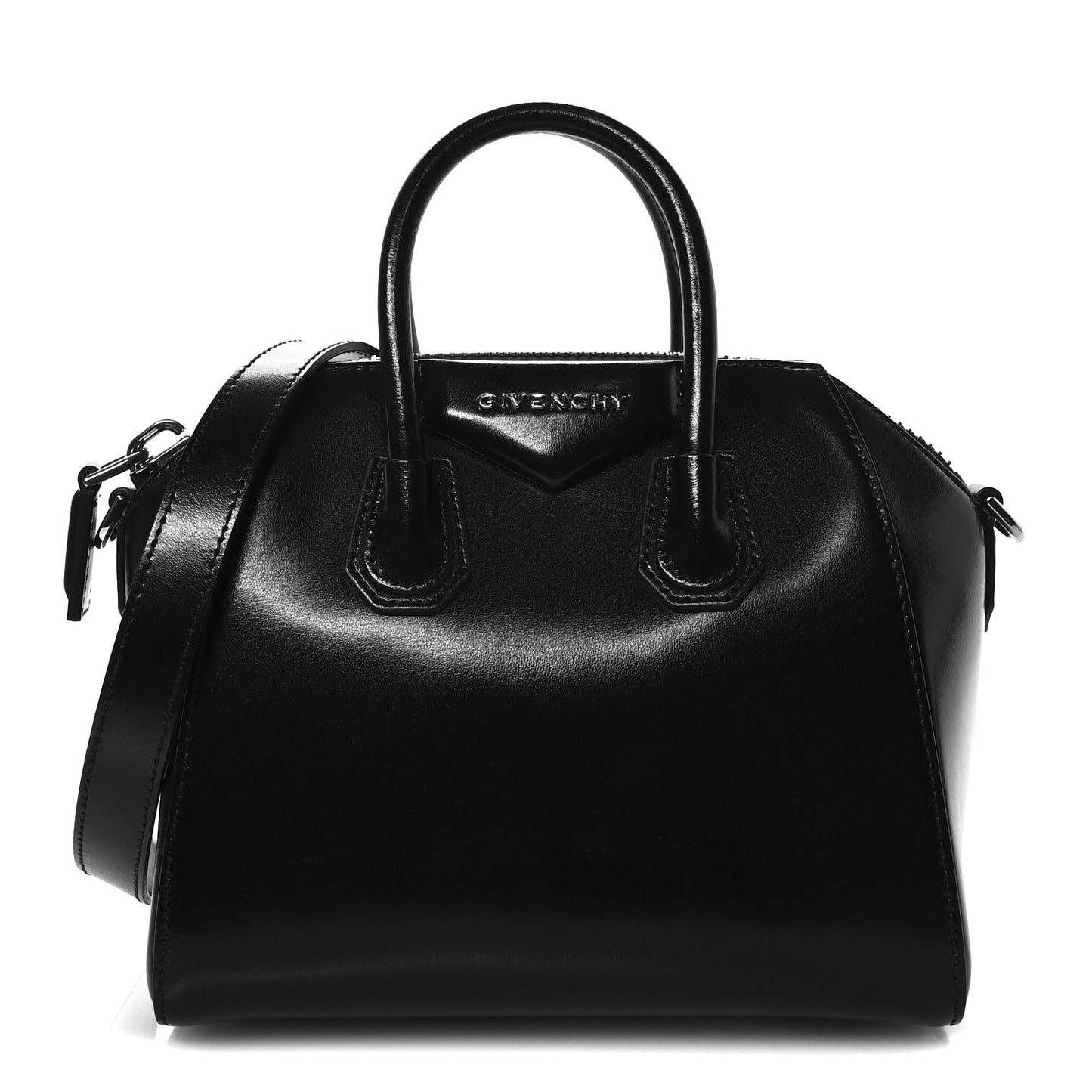 Shiny Lord Calfskin Mini Antigona Black